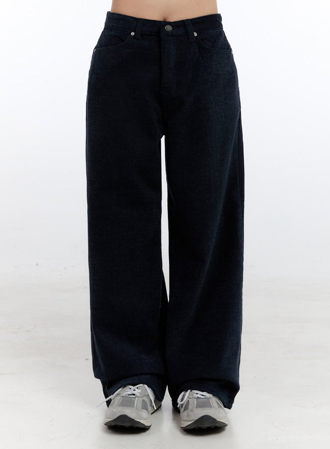 dark-blue-relaxed-fit-wide-leg-pants-on418 / Dark blue