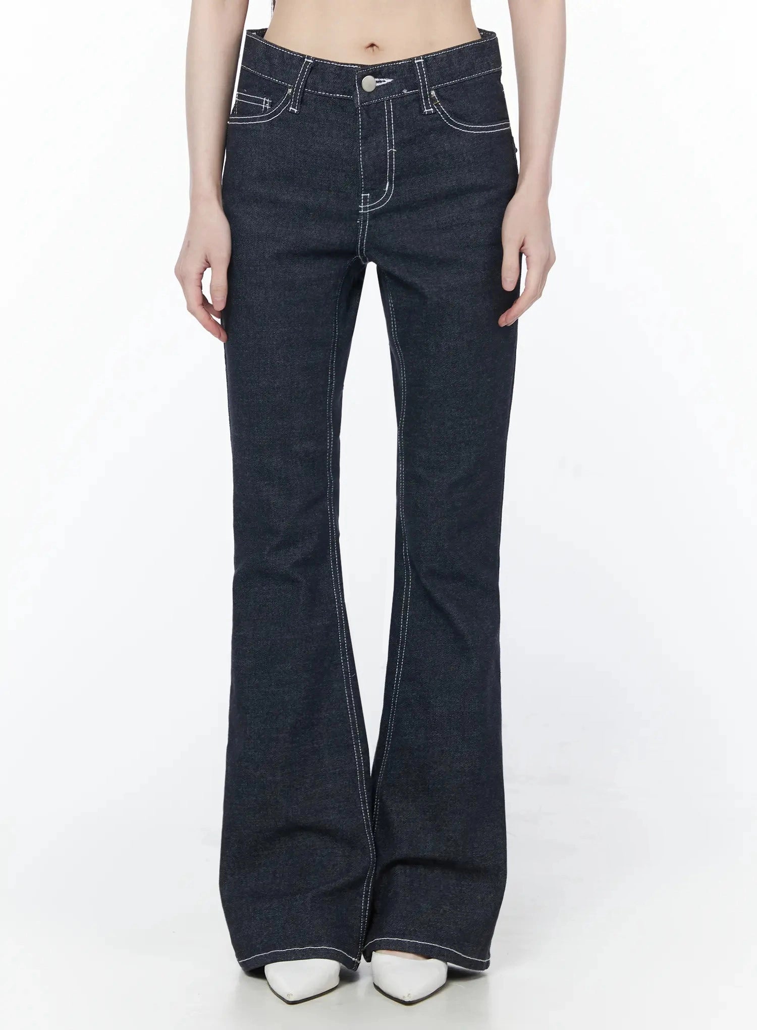 elian-no-fade-bootcut-flared-jeans-iu512 / Dark blue