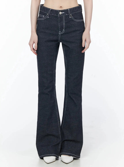 elian-no-fade-bootcut-flared-jeans-iu512 / Dark blue