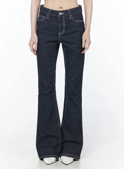 elian-no-fade-bootcut-flared-jeans-iu512 / Dark blue