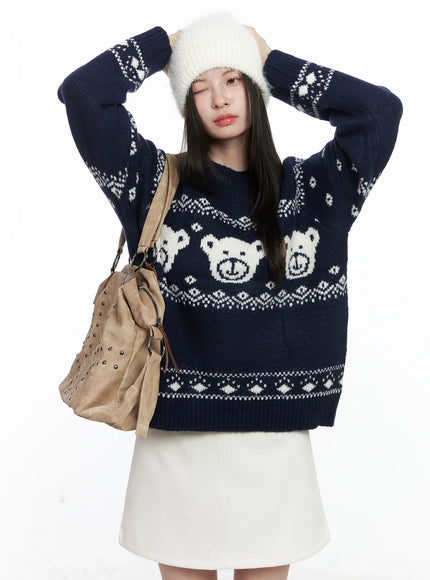 oversized-knit-sweater-co506 / Dark blue