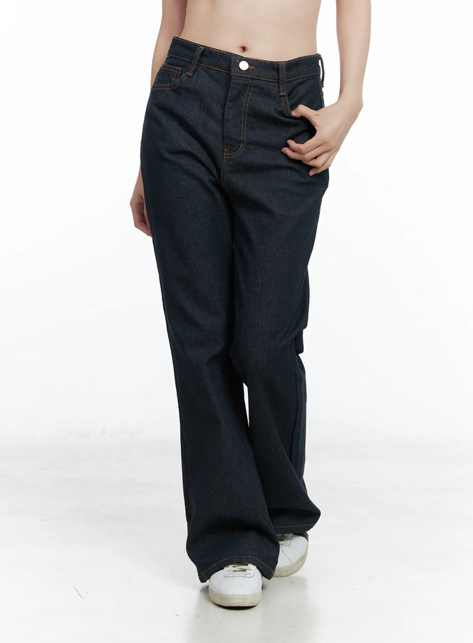 luz-non-fade-flare-jeans-cn518 / Dark blue