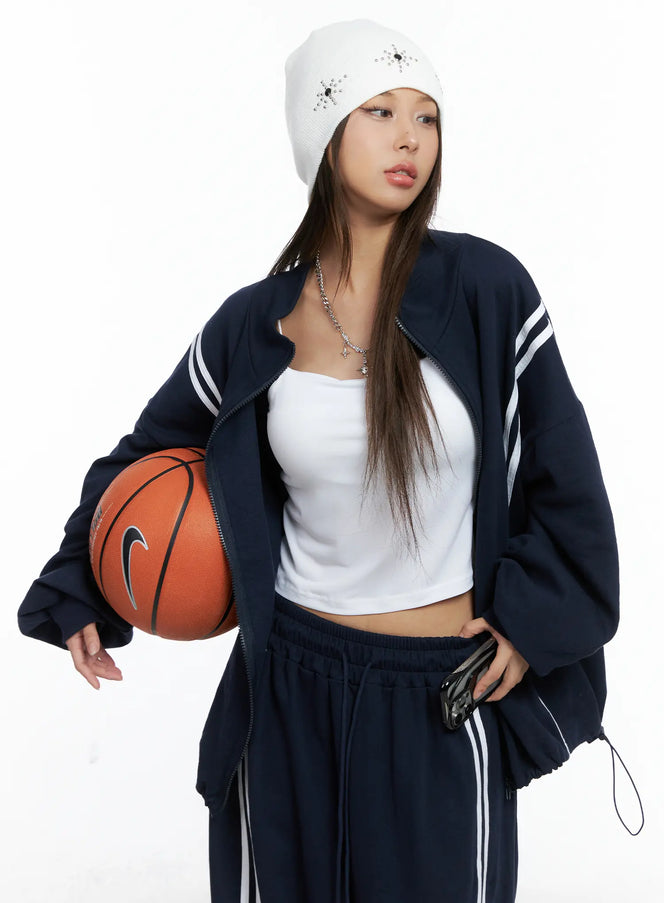 casual-striped-jogger-set-cs505 / Dark blue