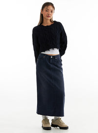 cotton-bliss-maxi-skirt-co313 / Dark blue