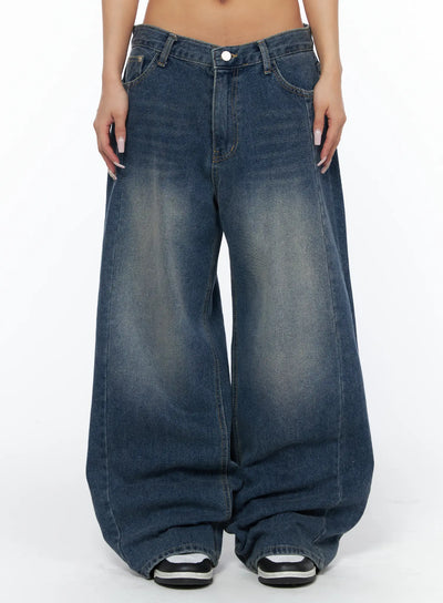 trixy-wide-leg-washed-jeans-ca517 / Dark blue