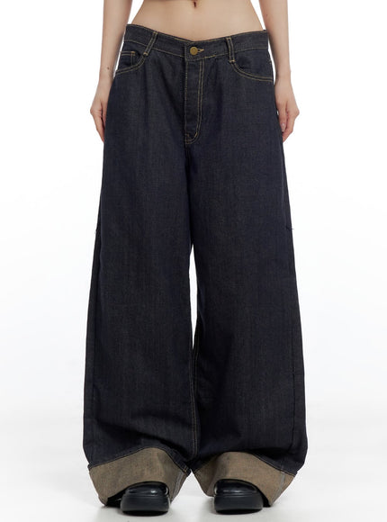 sadie-roll-up-denim-jeans-co426 / Dark blue