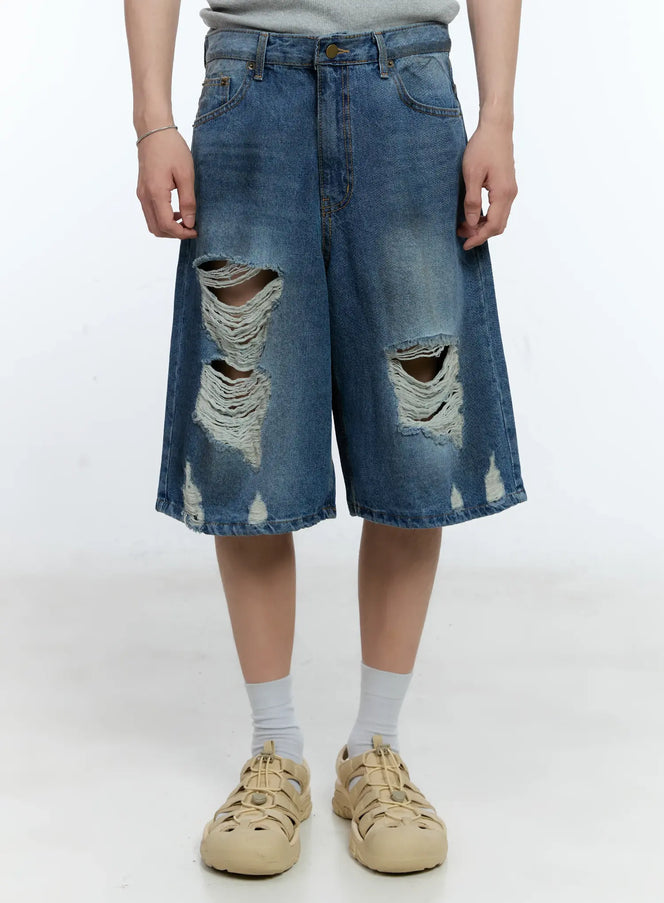 mens-vintage-distressed-jorts-ig501 / Dark blue