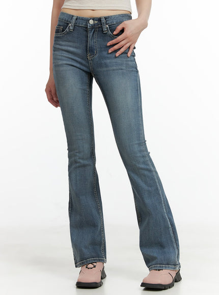 tight-fit-low-waist-bootcut-jeans-cl403 / Dark blue