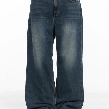 anika-fleeced-baggy-jeans-cj506 / Dark blue