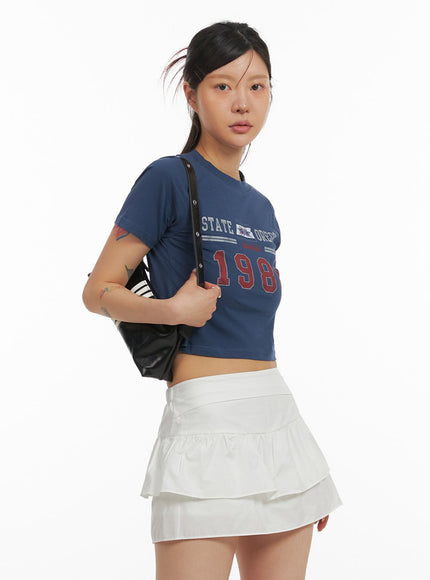 graphic-crop-tee-iy410 / Dark blue