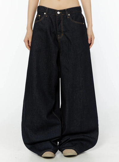 arlie-wide-leg-jeans-cu515 / Dark blue