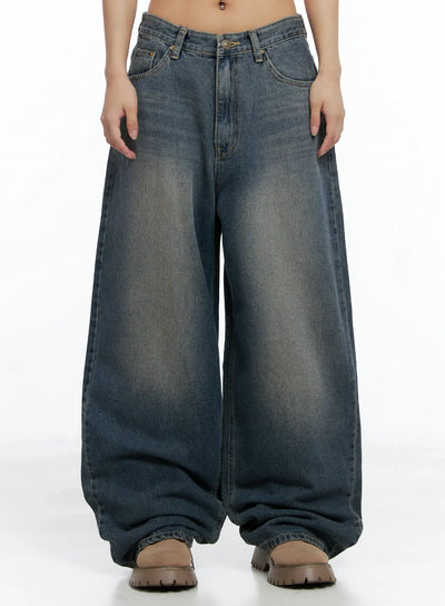 finley-oversized-wide-leg-jeans-cs504 / Dark blue