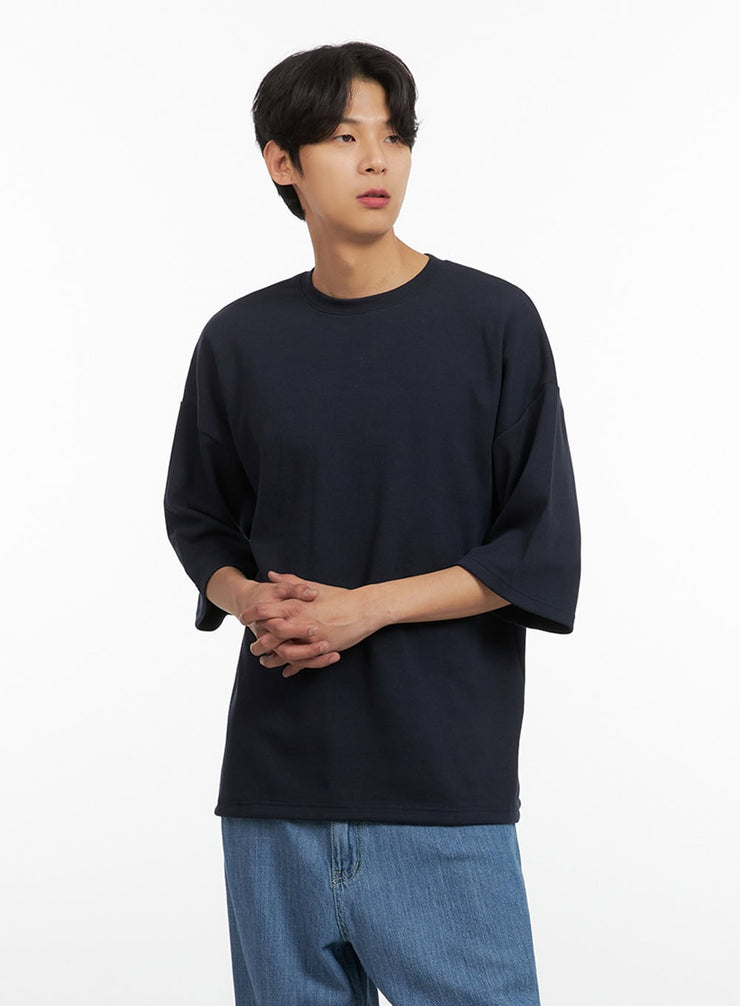 mens-boxy-oversized-t-shirt-dark-blue-iu405 / Dark blue