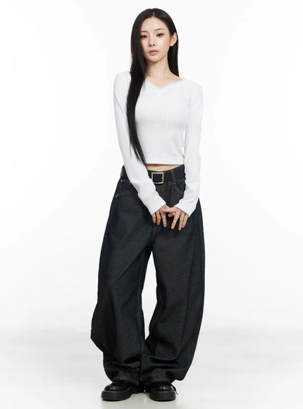 felix-non-fade-wide-leg-jeans-cm519 / Dark blue