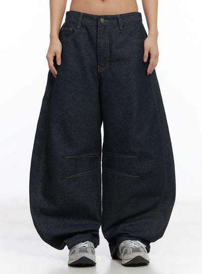 mingyu-wide-jeans-cj512 / Dark blue