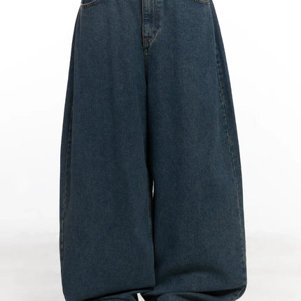 aleena-mid-wash-baggy-jeans-in528 / Dark blue