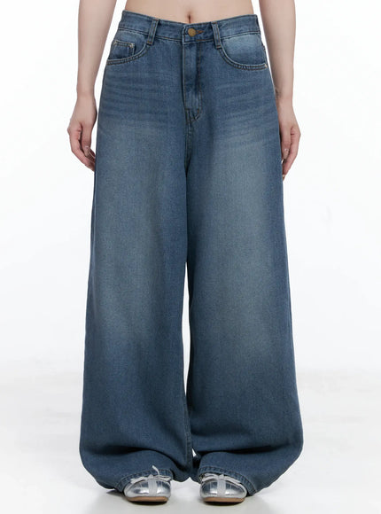 margot-low-rise-washed-wide-leg-jeans-cs501 / Dark blue