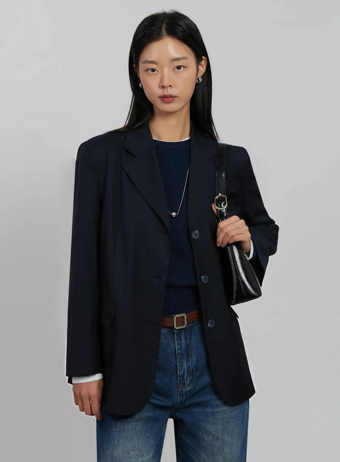 classic-pinstripe-blazer-ij508 / Dark blue