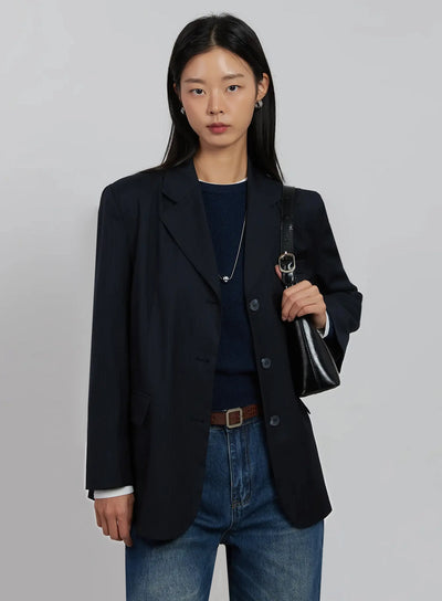 classic-pinstripe-blazer-ij508 / Dark blue