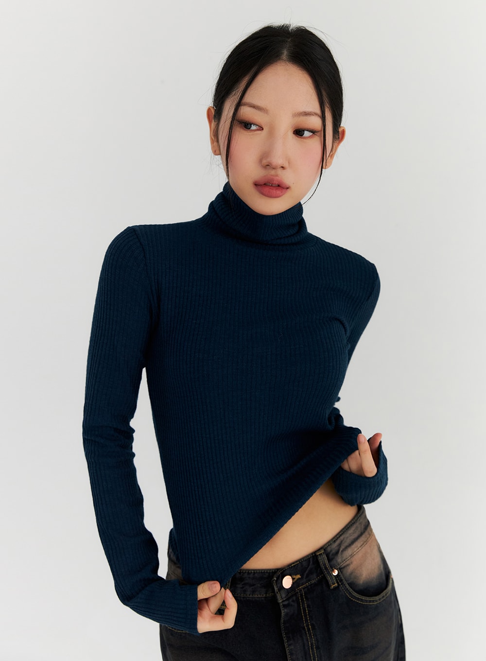 Open Back Turtle Neck Knit Top Cn315 Korean Womens Fashion Lewkin 8931