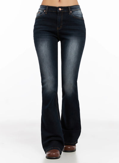 aliyah-mid-rise-flared-jeans-ig528 / Dark blue