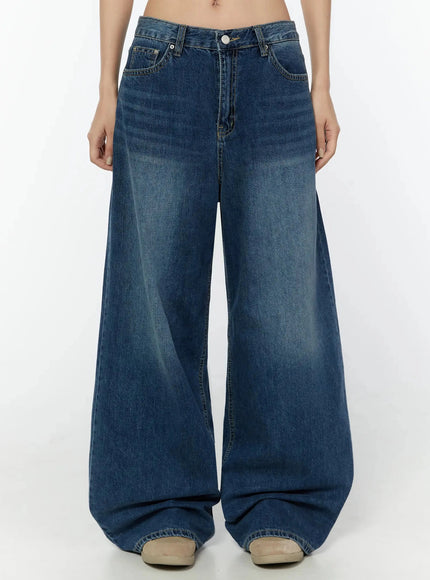 amos-wide-leg-washed-jeans-iu522 / Dark blue