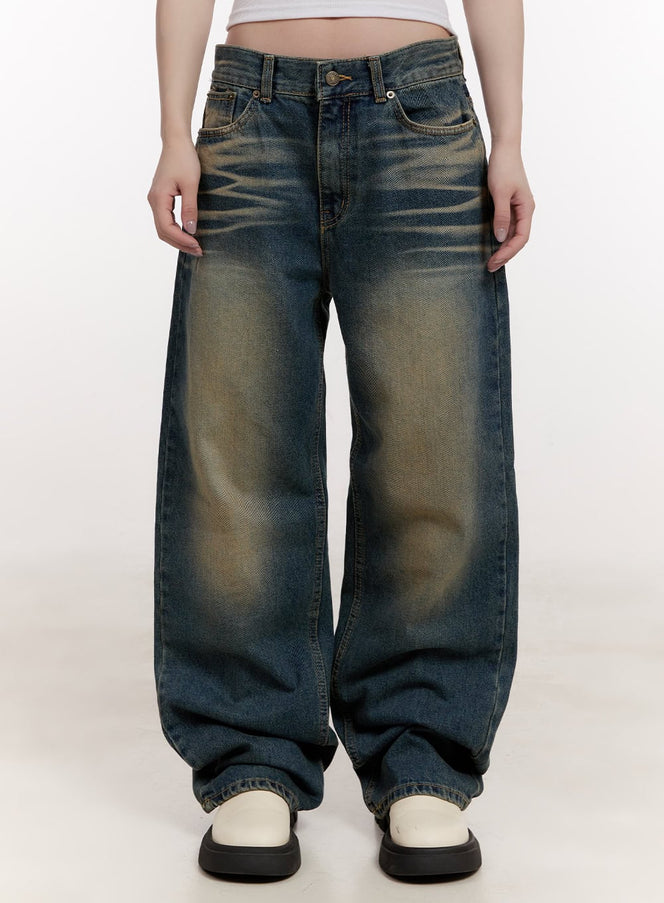 florence-washed-wide-leg-jeans-cj529 / Dark blue