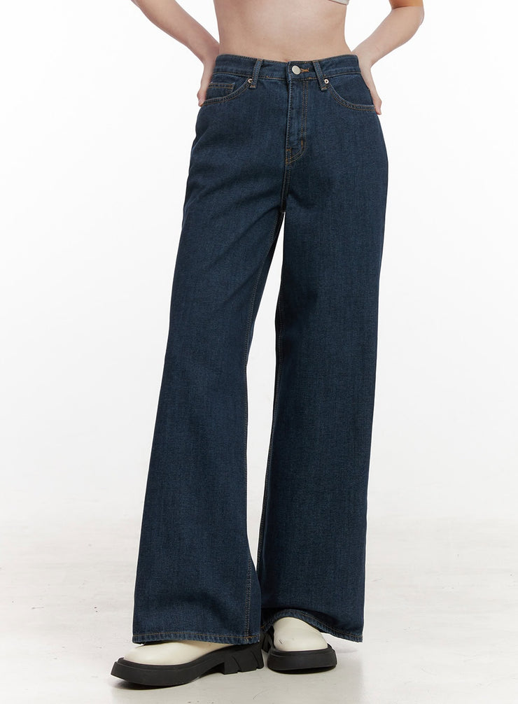 miranda-cotton-comfort-wide-leg-jeans-od417 / Dark blue