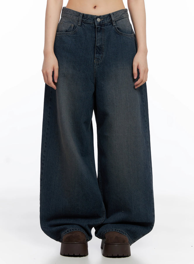 adelyn-washed-baggy-jeans-is525 / Dark blue