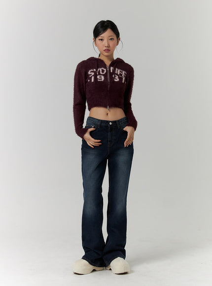 washed-bootcut-jeans-cd318 / Dark blue