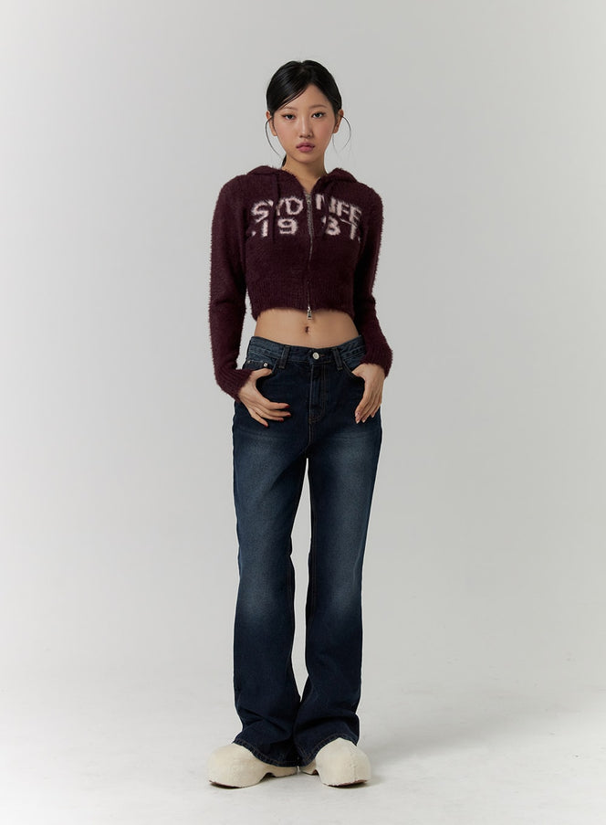 washed-bootcut-jeans-cd318 / Dark blue