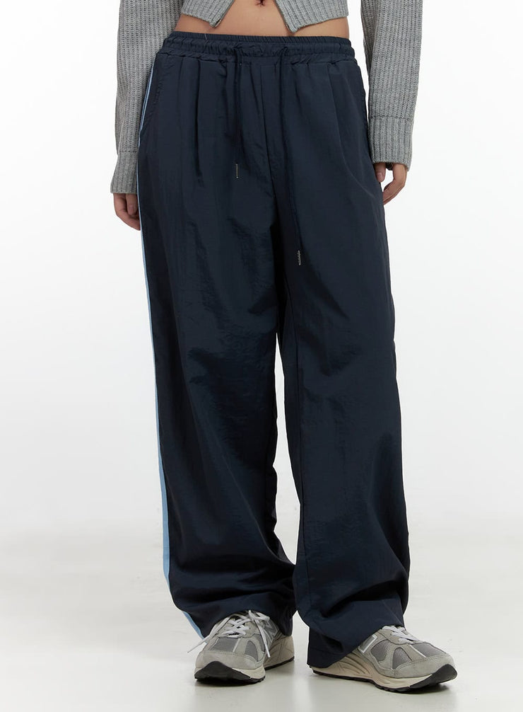 wide-leg-contrast-track-pants-cn412 / Dark blue