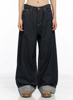 oakley-cuffed-wide-leg-jeans-cs511 / Dark blue