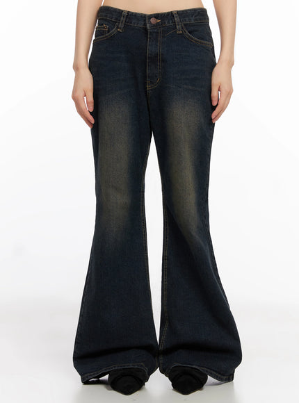 lyanna-vintage-wash-bootcut-jeans-in503 / Dark blue