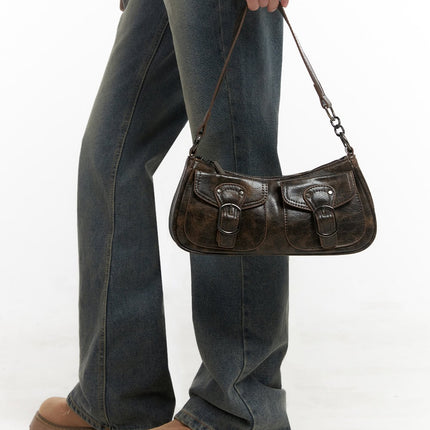 pocket-detail-mini-bag-id402 / Dark brown