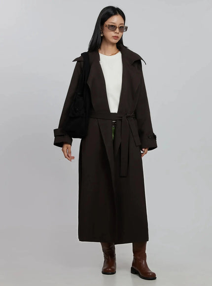 belted-trench-coat-id516 / Dark brown