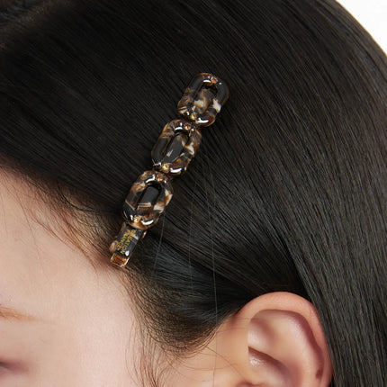 vintage-marble-hair-clip-cj512 / Dark brown