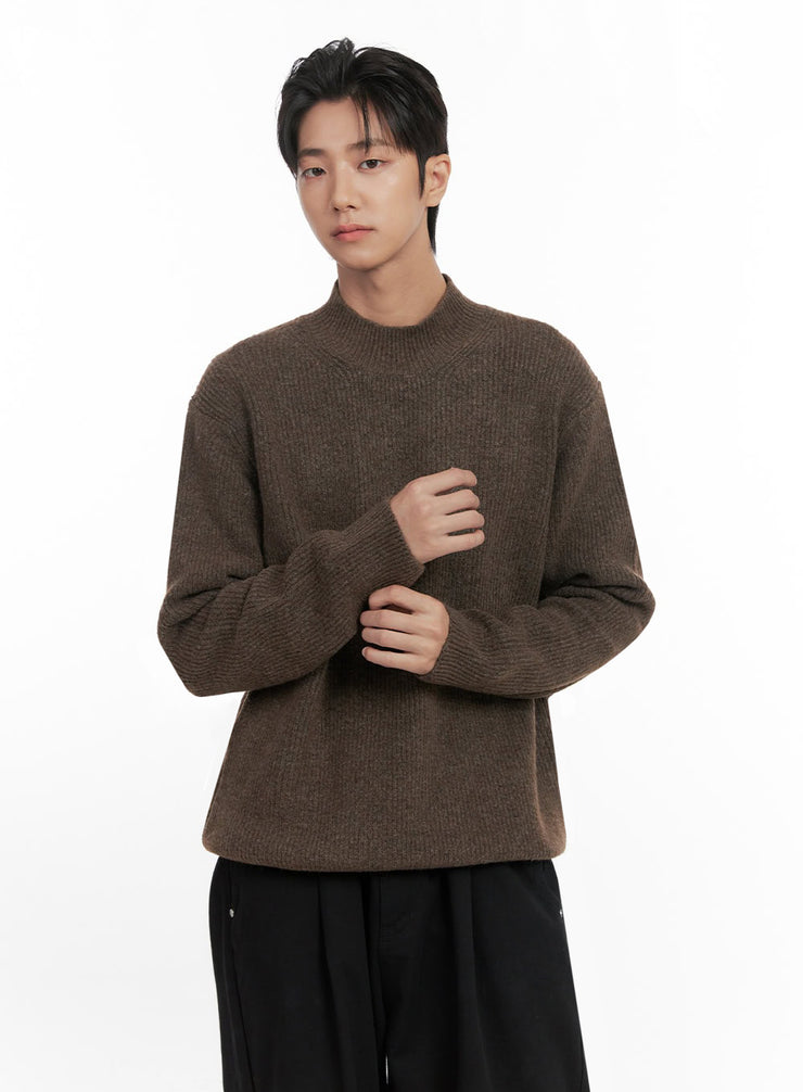 mens-soft-knit-solid-sweater-id406 / Dark brown