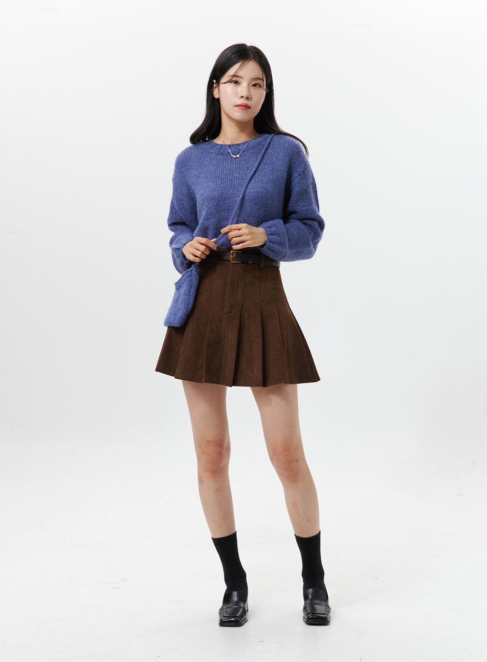 Corduroy Pleated Mini Skirt OO312 - Korean Women's Fashion | LEWKIN