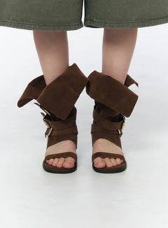 vintage-buckle-strap-sandals-cy508 / Dark brown
