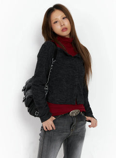 button-off-shoulder-cardigan-id503 / Dark gray