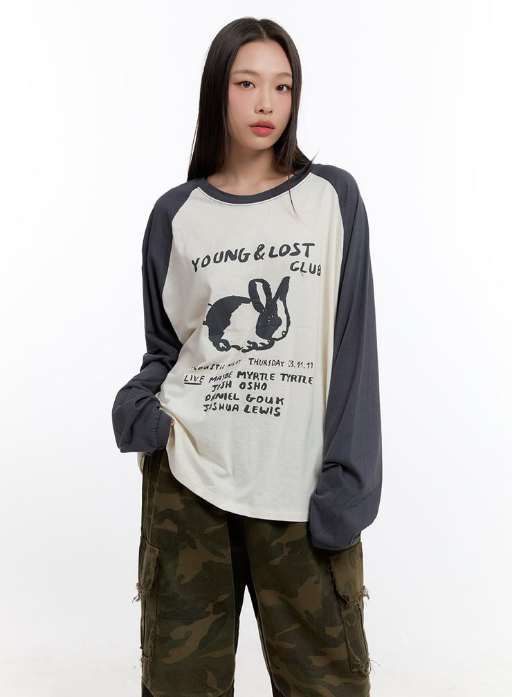 loose-fit-cotton-raglan-long-sleeve-top-cn420 / Dark gray