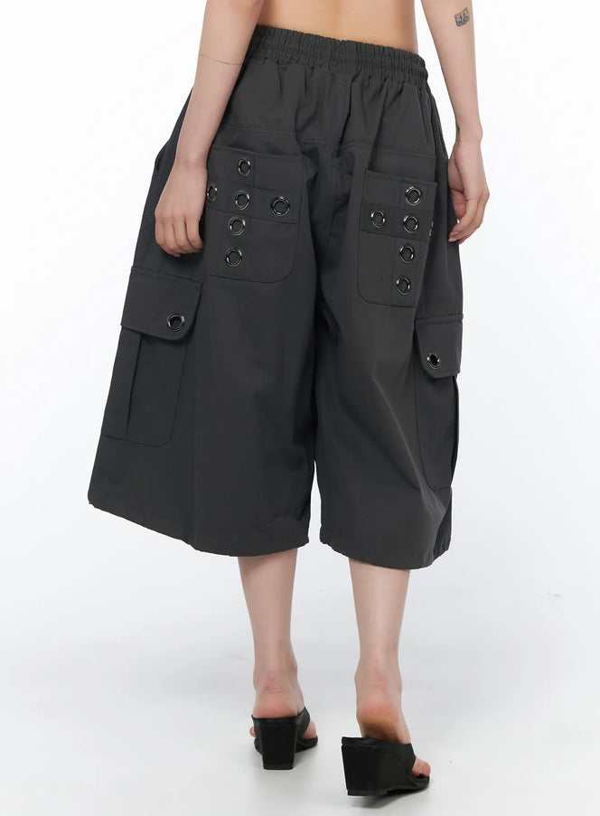 wide-leg-cargo-shorts-ca524 / Dark gray