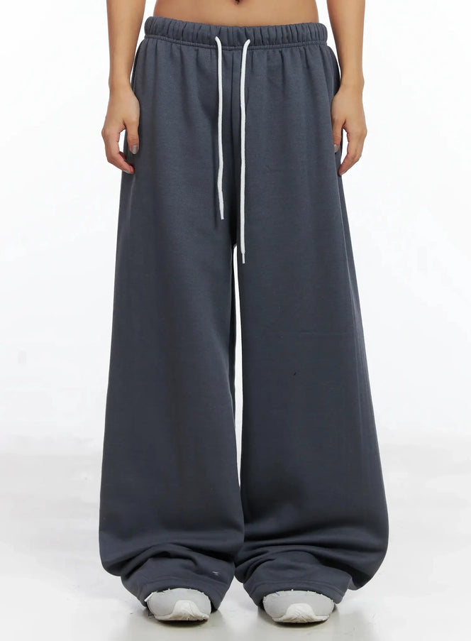 thermal-wide-leg-sweatpants-in528 / Dark gray