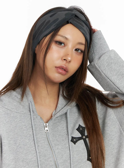 camo-twist-headband-iy501 / Dark gray