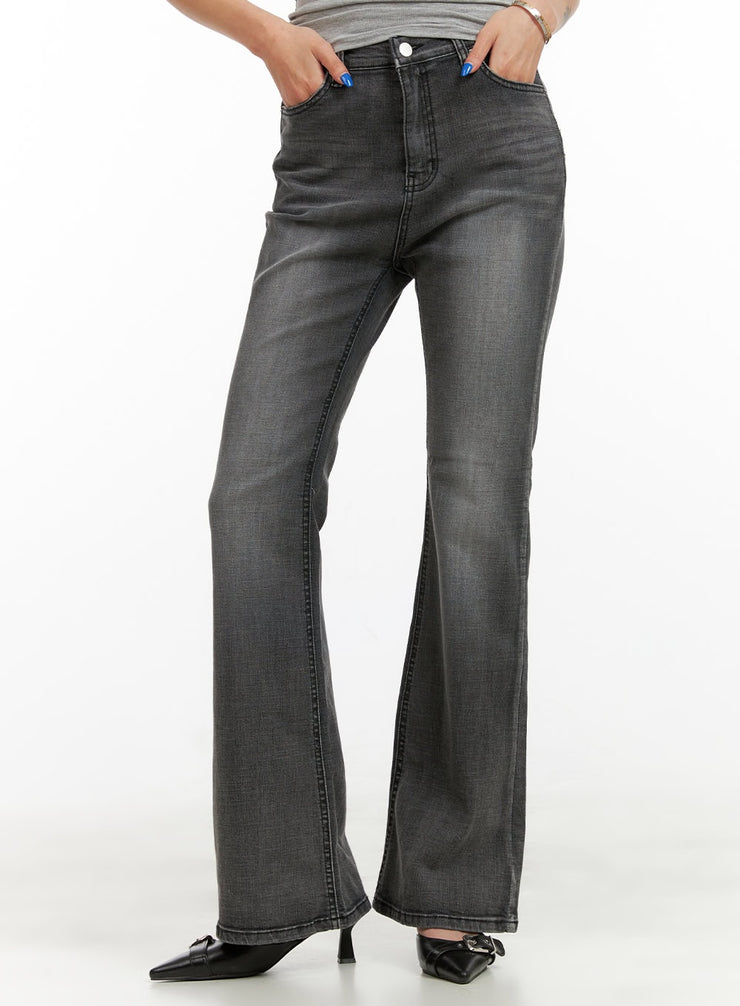 basic-low-rise-bootcut-jeans-cy431 / Dark gray