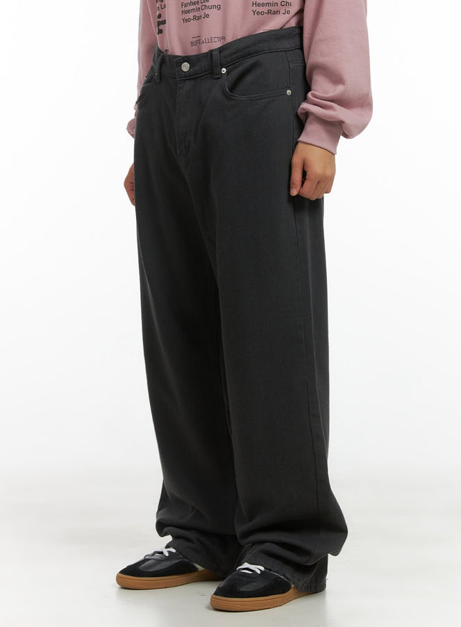 rayon-solid-wide-leg-pants-co410 / Dark gray