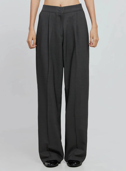 high-waist-tailored-pants-in507 / Dark gray
