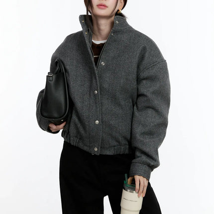 oversized-gray-short-jacket-id511 / Dark gray