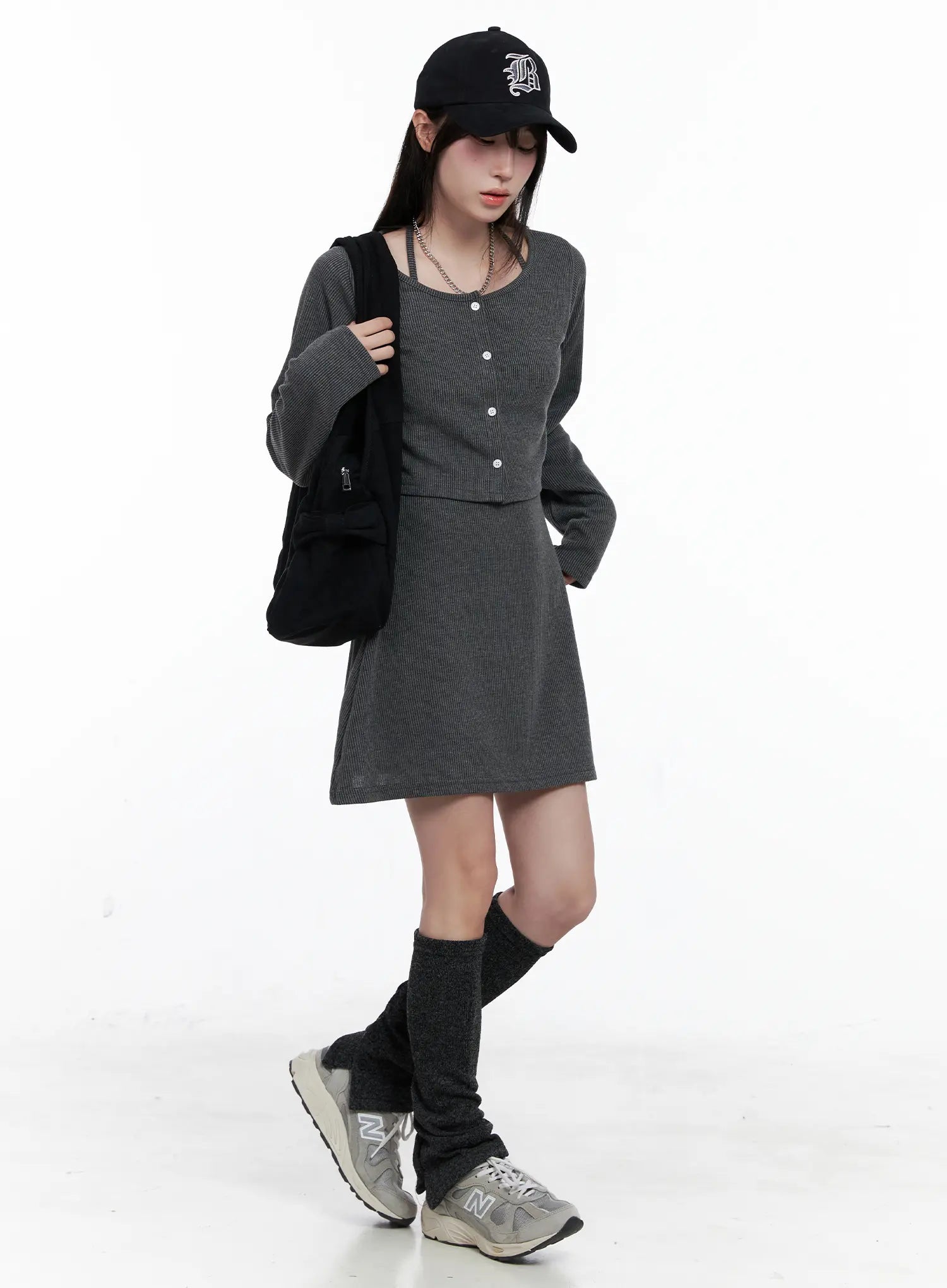 Knit Dress and Cardigan Set CO520 - Casual style | LEWKIN Knit Dress and Cardigan Set CO520 - Casual style | LEWKIN